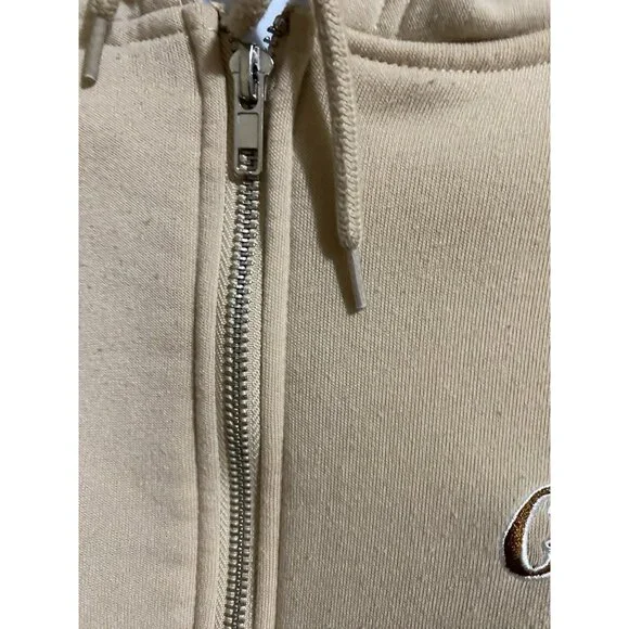 Cowboy Hoodie Full Zip Unisex Western Living The Rodeo Life Beige M/L - Picture 8 of 10